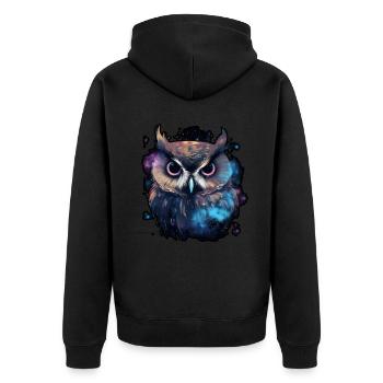 Mystical Howl looking at us, fantasy nature - Veste à capuche bio Premium Unisexe - noir - Dos - Nico (187cm)