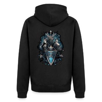 The shield and the Sword , Fox and girl anime - Unisex Premium Organic Zip Hoodie - black - Back - Nico (187cm)