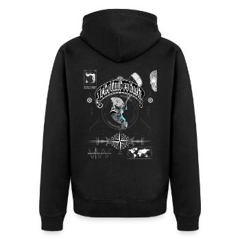 I think it's hacking kiters - Unisex Premium Organic Zip Hoodie - black - Back - Nico (187cm)