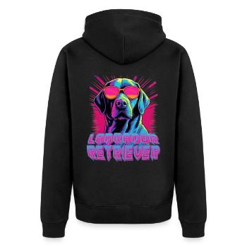 Labrador Retriever Wearing Sunglasses - Unisex Premium Organic Zip Hoodie - black - Back - Nico (187cm)