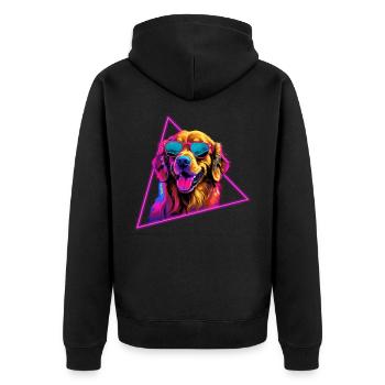 Labrador Retriever With Sunglasses - Unisex Premium Organic Zip Hoodie - black - Back - Nico (187cm)