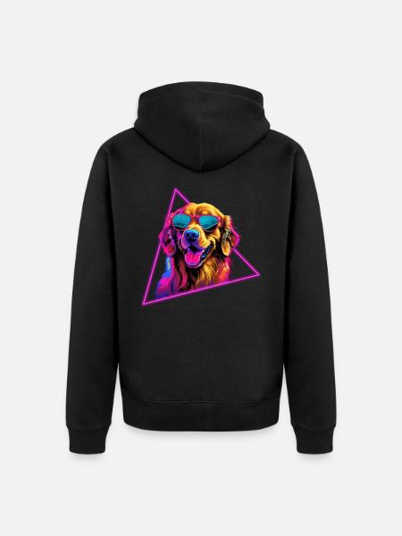 Labrador Retriever With Sunglasses - Unisex Premium Organic Zip Hoodie - black