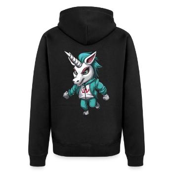 Grim Unicorn Design - Mystical Magic - Veste à capuche bio Premium Unisexe - noir - Dos - Nico (187cm)