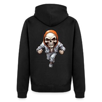 Crâne dans la conception de combinaison de jogging - Veste à capuche bio Premium Unisexe - noir - Dos - Nico (187cm)
