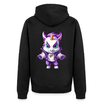 Grim Unicorn Design - Mystical Magic - Veste à capuche bio Premium Unisexe - noir - Dos - Nico (187cm)