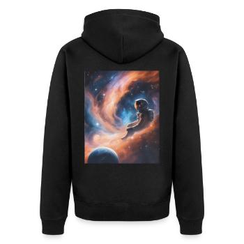 Un astronaute flotte dans l’espace - Veste à capuche bio Premium Unisexe - noir - Dos - Nico (187cm)