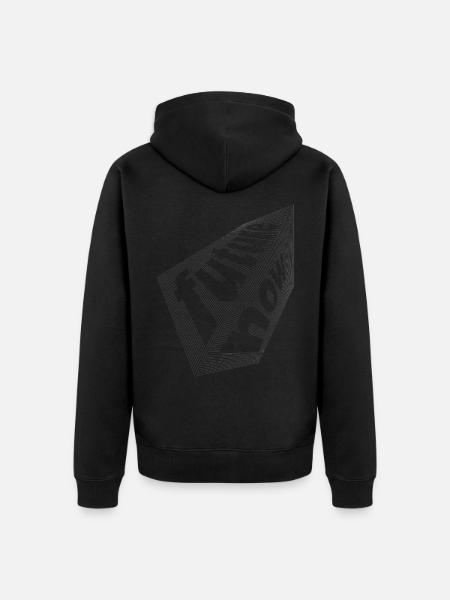 Future Now (3D-Typografie-Edition) - Unisex Premium Bio Zip Hoodie - Schwarz