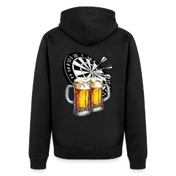 Darts, Beer, Darts, Alcohol, Drinking, Booze, Pub - Unisex Premium Organic Zip Hoodie - black - Back - Nico (187cm)
