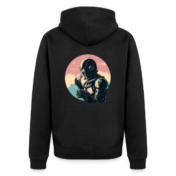 Robot avec de la crème glacée - Veste à capuche bio Premium Unisexe - noir - Dos - Nico (187cm)