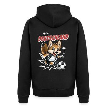 Soccer Germany Dog Animal Soccer Fan Team - Unisex Premium Organic Zip Hoodie - black - Back - Nico (187cm)