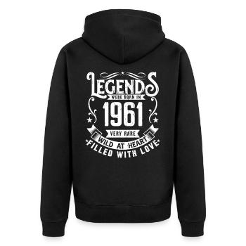 Légendaire Depuis 1961 Né en 1961 Cadeau 1961 - Veste à capuche bio Premium Unisexe - noir - Dos - Nico (187cm)