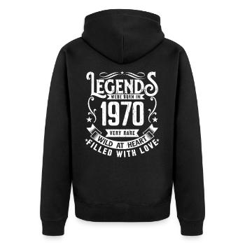 Légendaire Depuis 1970 Né en 1970 Cadeau 1970 - Veste à capuche bio Premium Unisexe - noir - Dos - Nico (187cm)