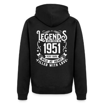 Légendaire Depuis 1951 Né en 1951 Cadeau 1951 - Veste à capuche bio Premium Unisexe - noir - Dos - Nico (187cm)