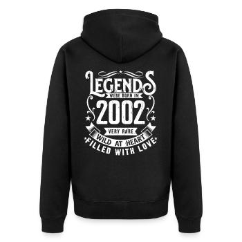 Légendaire Depuis 2002 Né en 2002 Cadeau 2002 - Veste à capuche bio Premium Unisexe - noir - Dos - Nico (187cm)