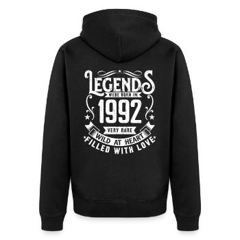 Légendaire Depuis 1992 Né en 1992 Cadeau 1992 - Veste à capuche bio Premium Unisexe - noir - Dos - Nico (187cm)