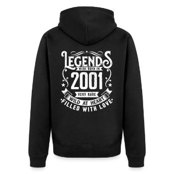 Légendaire Depuis 2001 Né en 2001 Cadeau 2001 - Veste à capuche bio Premium Unisexe - noir - Dos - Nico (187cm)
