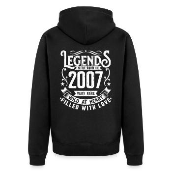 Légendaire Depuis 2007 Né en 2007 Cadeau 2007 - Veste à capuche bio Premium Unisexe - noir - Dos - Nico (187cm)