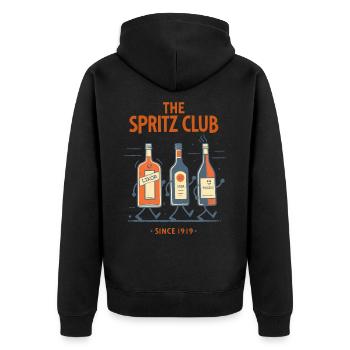 The Spritz Club - Unisex Premium Bio Zip Hoodie - Schwarz - Hinten - Nico (187cm)