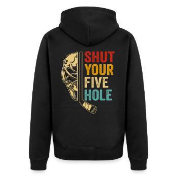 shut your five hole - Veste à capuche bio Premium Unisexe - noir - Dos - Nico (187cm)
