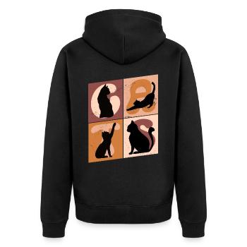 Chaton Chaton Chaton Kitty Silhouette Art - Veste à capuche bio Premium Unisexe - noir - Dos - Nico (187cm)