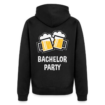 Bachelor Party (Stag Night Bavarian Beer Mugs 3C) - Unisex Premium Organic Zip Hoodie - black - Back - Nico (187cm)