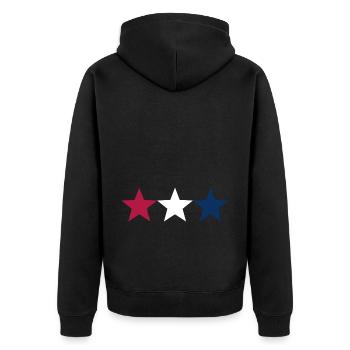 Drapeau américain Patriotic Stars États-Unis - Veste à capuche bio Premium Unisexe - noir - Dos - Nico (187cm)