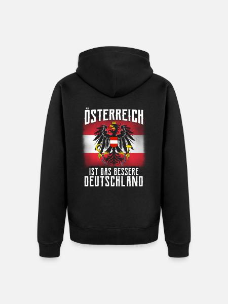 Österreich Tshirt - Unisex Premium Bio Zip Hoodie - Schwarz
