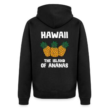 Ananas Tropical Hawaii Cadeau Enfants Hommes Fruits - Veste à capuche bio Premium Unisexe - noir - Dos - Nico (187cm)