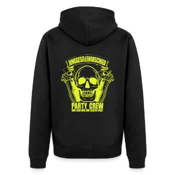Junggesellenabschied Party Crew Feiern Hochzeit - Unisex Premium Bio Zip Hoodie - Schwarz - Hinten - Nico (187cm)