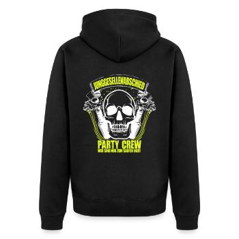 Junggesellenabschied Party Crew Feiern Hochzeit - Unisex Premium Bio Zip Hoodie - Schwarz - Hinten - Nico (187cm)