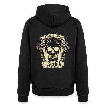 Junggesellenabschied Party Crew Feiern Hochzeit - Unisex Premium Bio Zip Hoodie - Schwarz - Hinten - Nico (187cm)