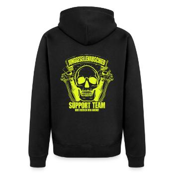 Junggesellenabschied Party Crew Feiern Hochzeit - Unisex Premium Bio Zip Hoodie - Schwarz - Hinten - Nico (187cm)