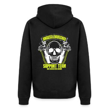 Junggesellenabschied Party Crew Feiern Hochzeit - Unisex Premium Bio Zip Hoodie - Schwarz - Hinten - Nico (187cm)