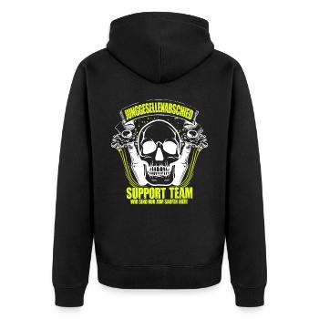 Junggesellenabschied Party Crew Feiern Hochzeit - Unisex Premium Bio Zip Hoodie - Schwarz - Hinten - Nico (187cm)