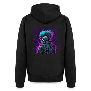 Synthwave Zombie Skull - Veste à capuche bio Premium Unisexe - noir - Dos - Nico (187cm)