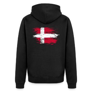Drapeau du Danemark utilisé - Veste à capuche bio Premium Unisexe - noir - Dos - Nico (187cm)