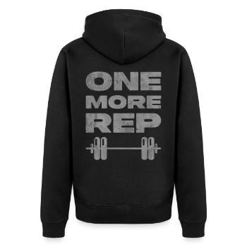 Weight Lifting Push Yourself Bodybuilding Gym - Unisex Premium Organic Zip Hoodie - black - Back - Nico (187cm)