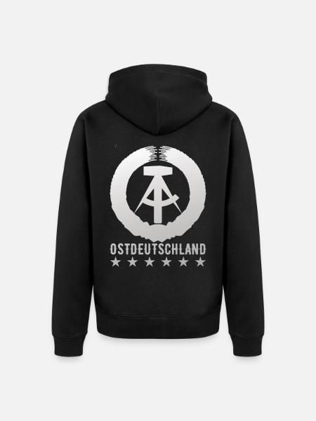 DDR Ostdeutschland Heimat Geschenk - Unisex Premium Bio Zip Hoodie - Schwarz