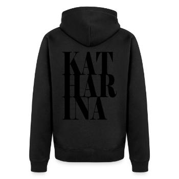 Katharina Nom Prénom Police moderne Word Art - Veste à capuche bio Premium Unisexe - noir - Dos - Nico (187cm)