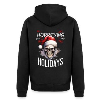 Christmas Skull Skull Horror Creepy - Unisex Premium Organic Zip Hoodie - black - Back - Nico (187cm)