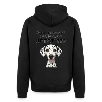 Dalmatiner - Unisex Premium Bio Zip Hoodie - Schwarz - Hinten - Nico (187cm)