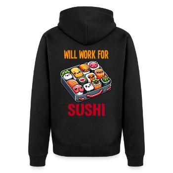 Fonctionnera pour Sushi - Veste à capuche bio Premium Unisexe - noir - Dos - Nico (187cm)