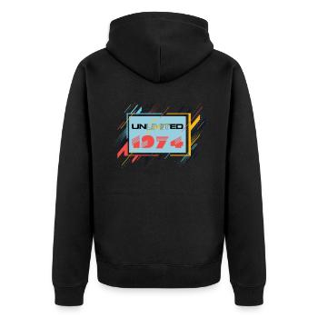 50th Birthday 1974 Limited Edition - Unisex Premium Organic Zip Hoodie - black - Back - Nico (187cm)