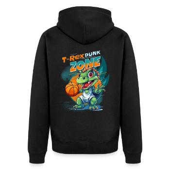 Basket-ball Dinosaure T-Rex Animal Player Cartoon - Veste à capuche bio Premium Unisexe - noir - Dos - Nico (187cm)