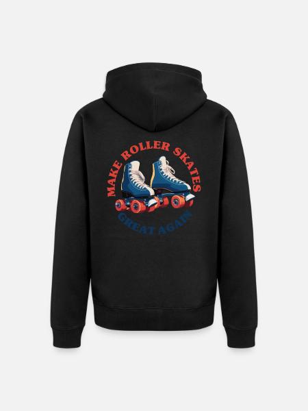 Make Roller Skates Great Again - Unisex Premium Organic Zip Hoodie - black