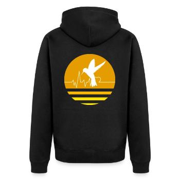 Pastel Orange Hummingbird - Unisex Premium Organic Zip Hoodie - black - Back - Nico (187cm)