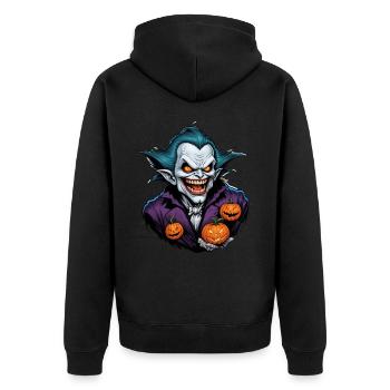 Halloween - Vampire Bloodsucker Horror with Pumpkin - Unisex Premium Organic Zip Hoodie - black - Back - Nico (187cm)