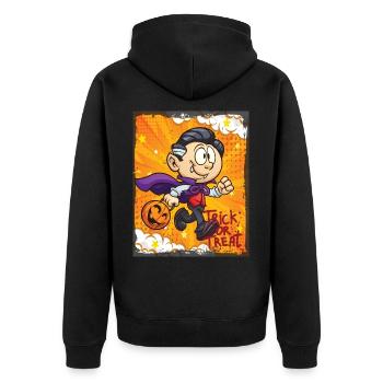 Cute Witch Halloween Trick Or Treat Fun - Unisex Premium Organic Zip Hoodie - black - Back - Nico (187cm)