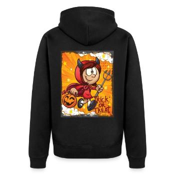 Cute Witch Halloween Trick Or Treat Fun - Unisex Premium Organic Zip Hoodie - black - Back - Nico (187cm)