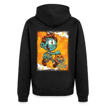 Cute Witch Halloween Trick Or Treat Fun - Unisex Premium Organic Zip Hoodie - black - Back - Nico (187cm)